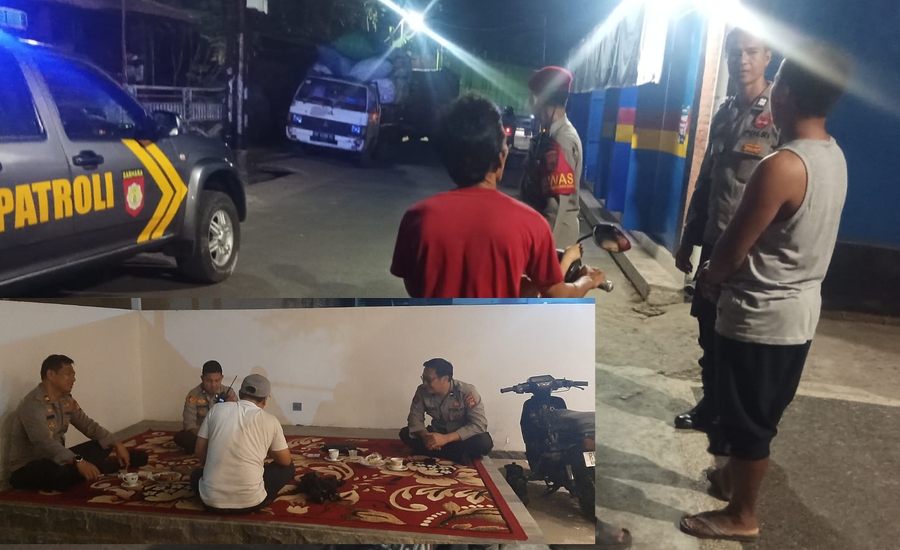 Patroli Malam Polsek Gunungsari Sambangi Warga, Kapolsek Ajak Jaga Kamtibmas